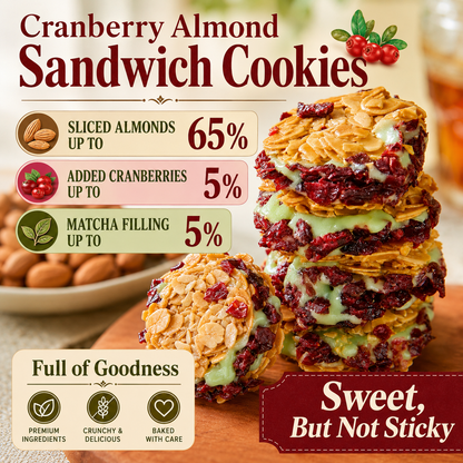 Cranberry & Matcha Crispy Sandwich Cookies