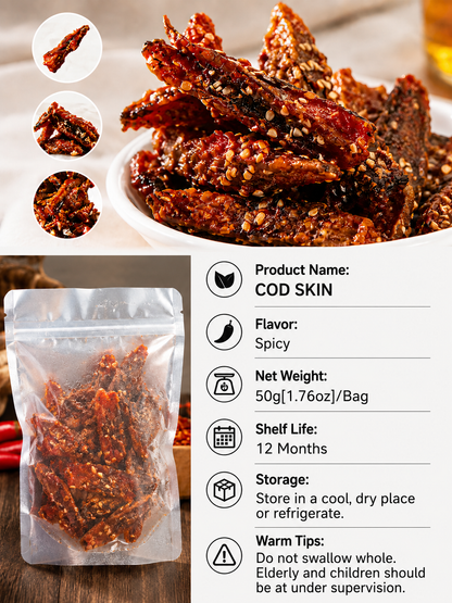 🌶️Premium Crispy Spicy Cod Skin Snack | Crunchy Seafood Chips-Jani