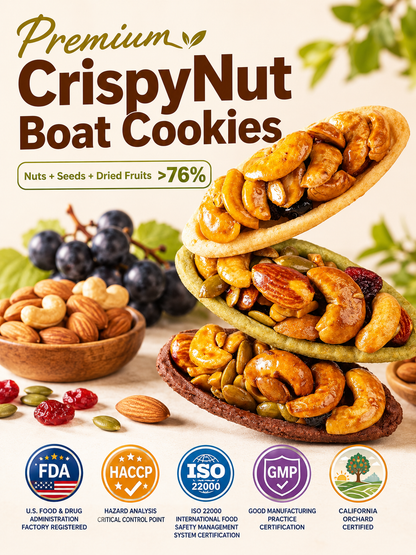 🍪Premium Crispy Almond Cashew Cookies – Roasted Nut Snack with Cocoa, Matcha & Original Flavors-Jani