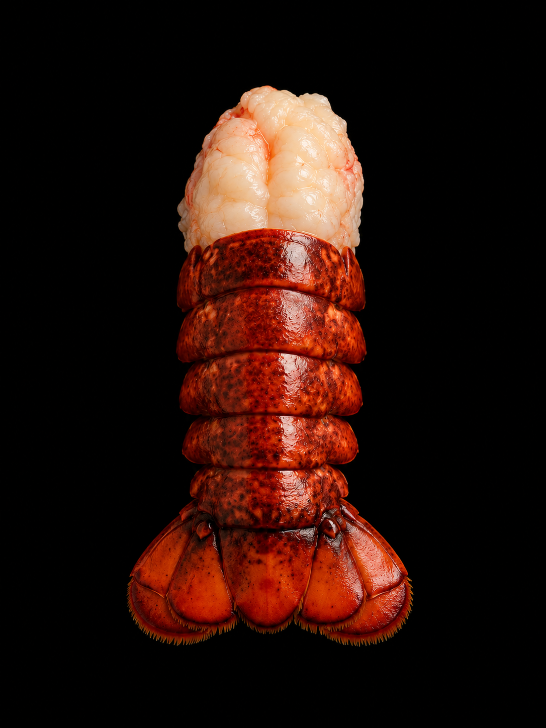 Fresh lobster tail meat with shell